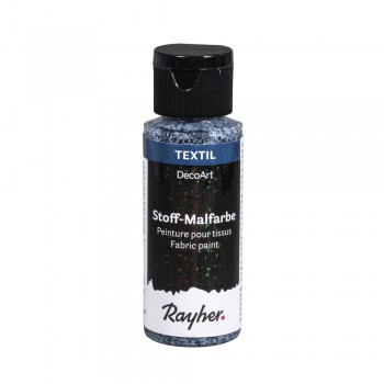 Barva na textil Rayher 59ml - glitrová - černá